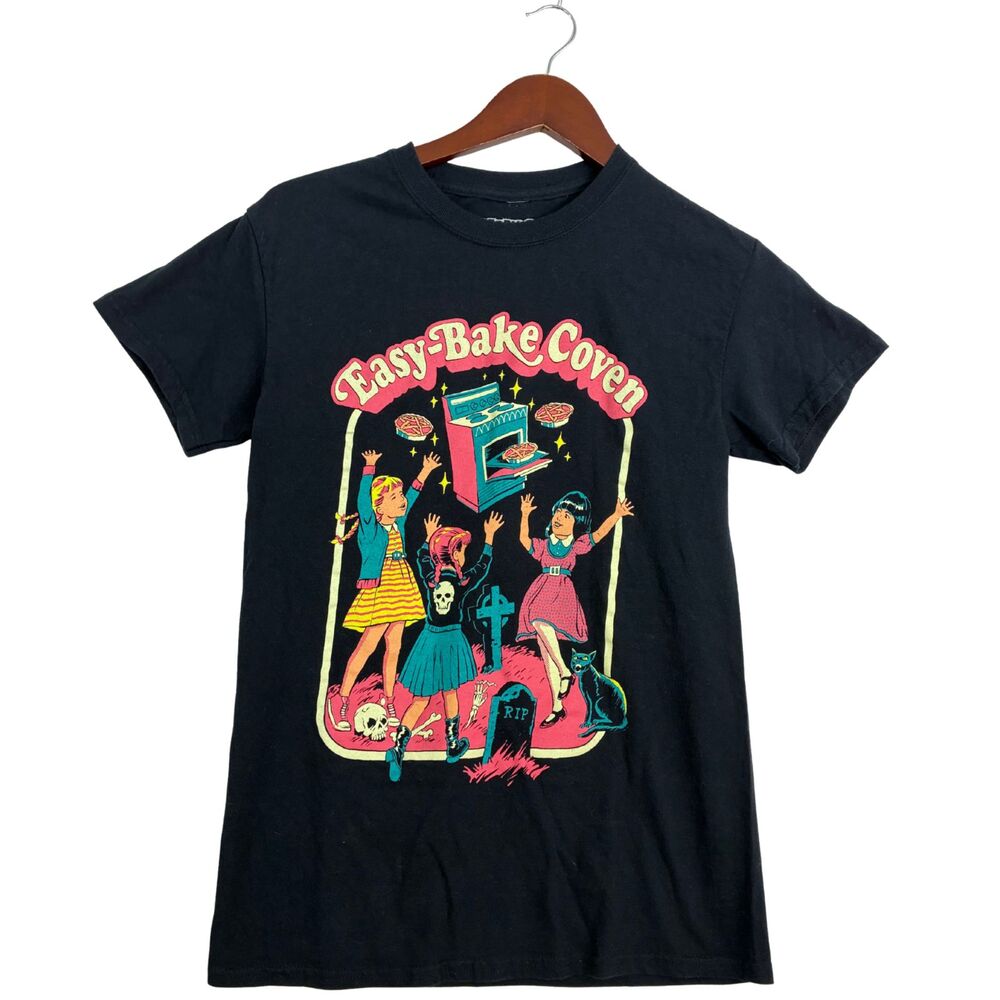 Creepy Co Easy-Bake Coven T Shirt Womens Small Black Witch Halloween Graphic